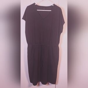 32 Degrees Cool Black Soft Lux Knit Dress Size XL Drawstring Waist Athleisure